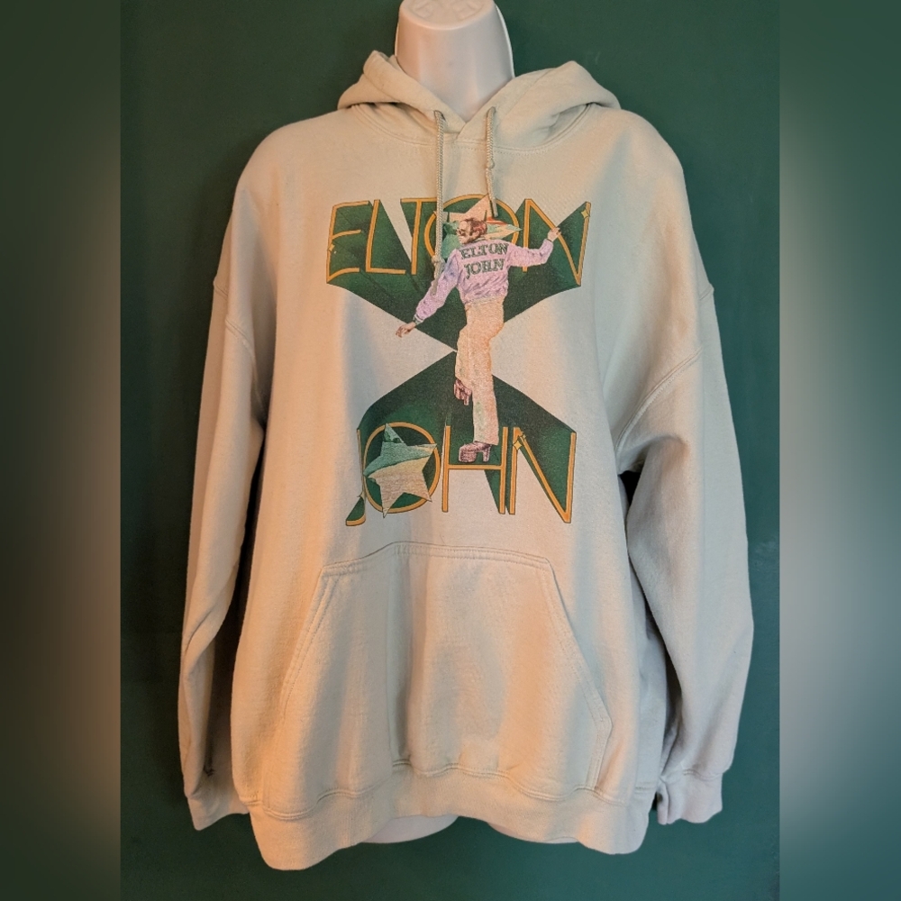Elton John Graphic Hoodie Sz Lx Unisex